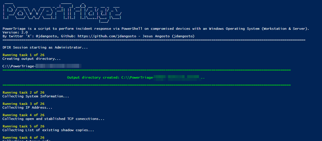 Captura de pantalla de PowerTriage Windows