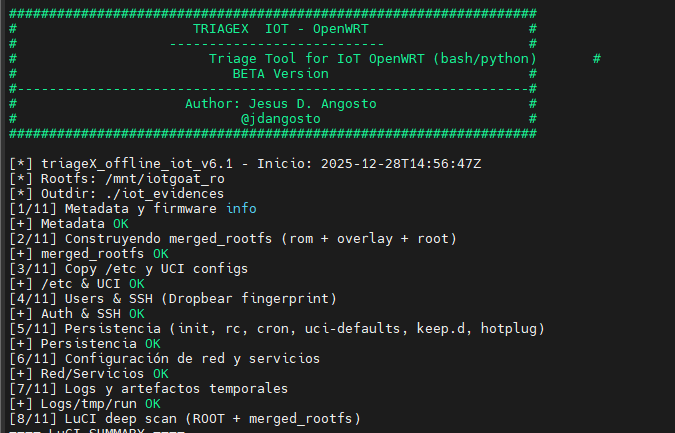 Captura de pantalla de PowerTriage IoT
